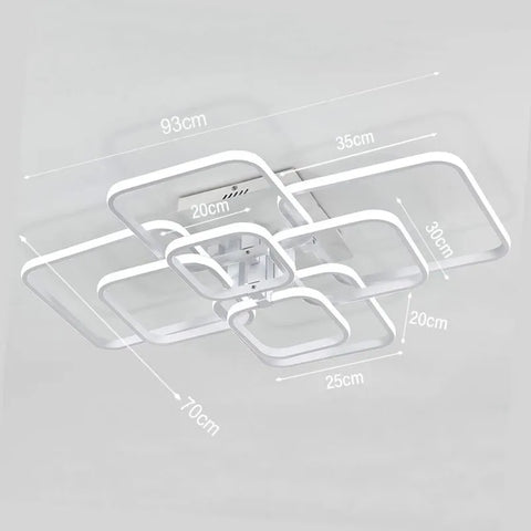 Moderne 8-flammige LED-Deckenleuchte aus Aluminium, 114 W, Kaltweiß 6500 K für Flur, Schlafzimmer, Küche und Wohnzimmer