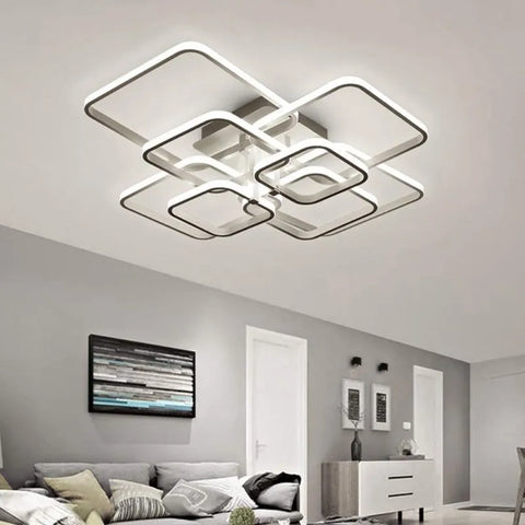 Moderne 8-flammige LED-Deckenleuchte aus Aluminium, 114 W, Kaltweiß 6500 K für Flur, Schlafzimmer, Küche und Wohnzimmer