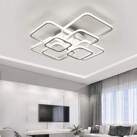 Moderne 8-flammige LED-Deckenleuchte aus Aluminium, 114 W, Kaltweiß 6500 K für Flur, Schlafzimmer, Küche und Wohnzimmer