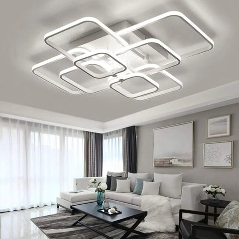 Moderne 8-flammige LED-Deckenleuchte aus Aluminium, 114 W, Kaltweiß 6500 K für Flur, Schlafzimmer, Küche und Wohnzimmer