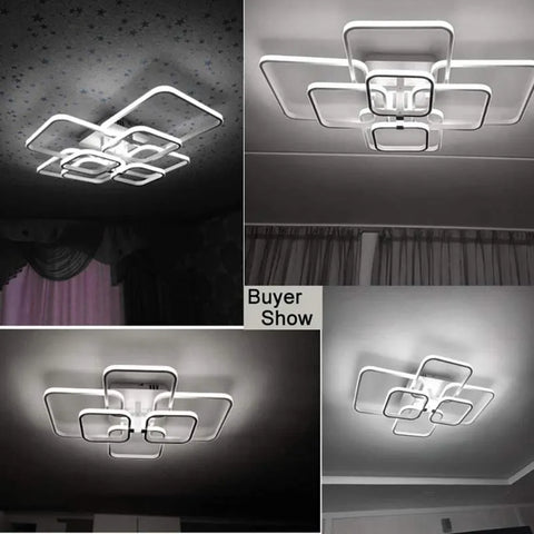 Moderne 8-flammige LED-Deckenleuchte aus Aluminium, 114 W, Kaltweiß 6500 K für Flur, Schlafzimmer, Küche und Wohnzimmer