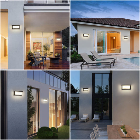 LED-Wandleuchte für den Außenbereich, IP65, wasserdicht und wetterfest, 18 W neutrales Licht 4000 K, einfache Installation, modernes Design