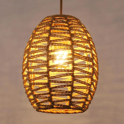 Handgewebter Kronleuchter, Vintage-Rattan-Pendelleuchte, Retro-Boho-Korb-Lampenschirm, E27-Deckenleuchte für Wohnzimmer, Schlafzimmer – 120 cm Linie