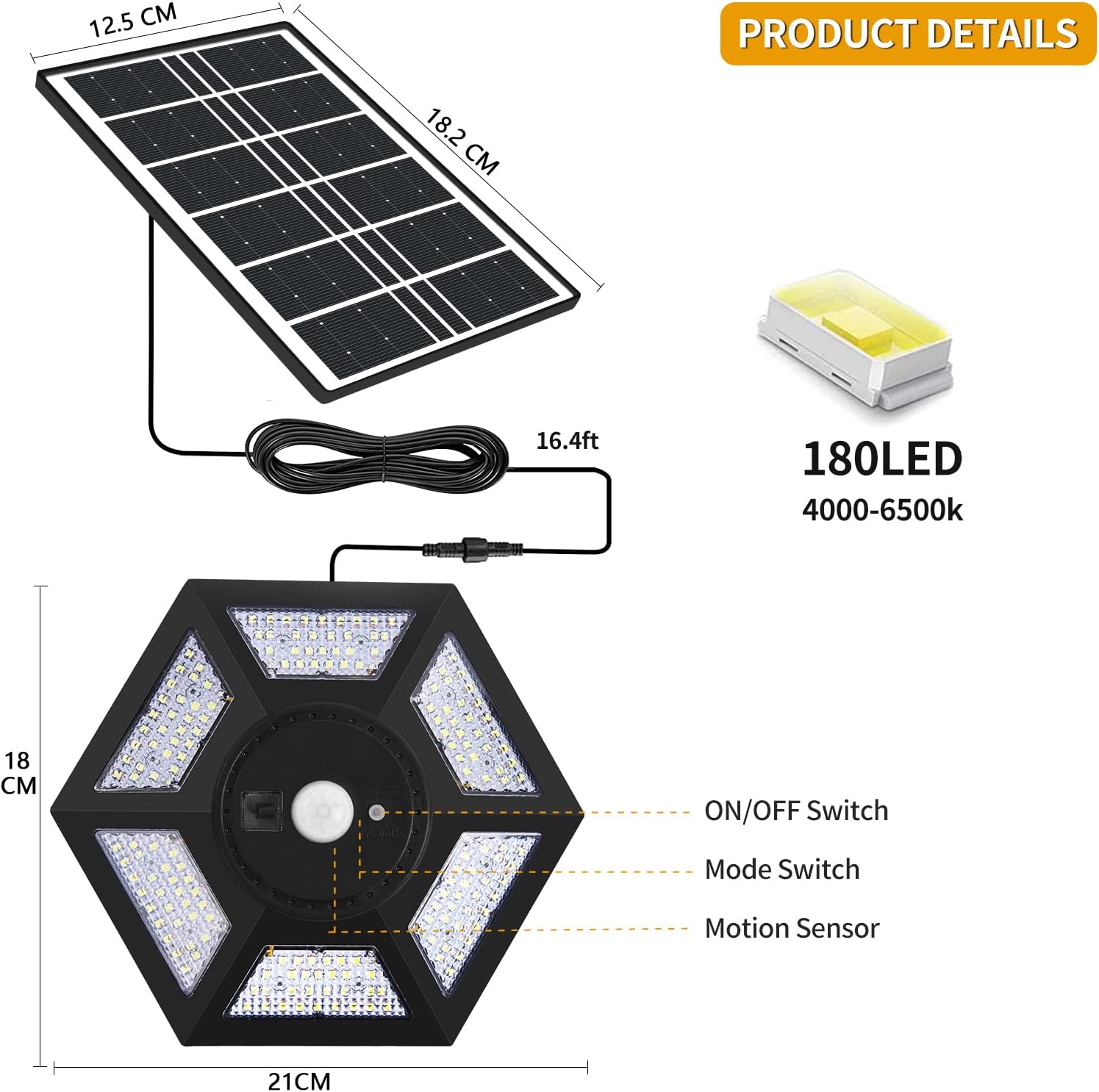 Dessin des dimensions du luminaire