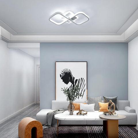 LED-Deckenleuchte, 36 W, modernes Design, kreisförmig, quadratisch, Deckenleuchte, Kaltweiß 6000 K, für Wohnzimmer, Schlafzimmer, Esszimmer, Büro, Gold