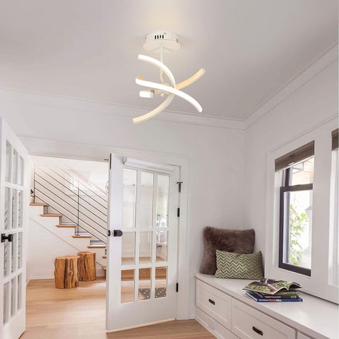 LED-Deckenleuchte, moderne 28 W kreative Acryl-Deckenleuchte, 3000 K warmweißes Licht, Hängelampe für Wohnzimmer, Schlafzimmer, Küche, Esszimmer, Flur