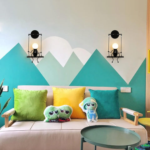 LED-Innenwandleuchte, Nachttischlampe für Kinder, kreative Innenwandleuchte, geeignet für Schlafzimmer, Wohnzimmer, Flur, E27, Glühbirne nicht enthalten, 220 V, IP20
