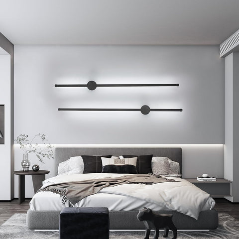 Innenwandleuchte, LED-Wandleuchte, 360° drehbar, 6500 K Kaltweiß, moderne schwarze Wandleuchte für Schlafzimmer, Wohnzimmer, Esszimmer, Flur, Treppe, 100 cm