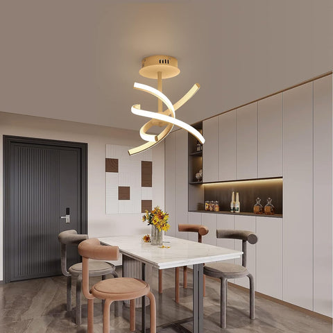 LED-Deckenleuchte, moderne 28 W kreative Acryl-Deckenleuchte, 3000 K warmweißes Licht, Hängelampe für Wohnzimmer, Schlafzimmer, Küche, Esszimmer, Flur