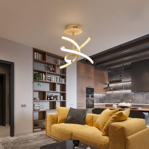 LED-Deckenleuchte, moderne 28 W kreative Acryl-Deckenleuchte, 3000 K warmweißes Licht, Hängelampe für Wohnzimmer, Schlafzimmer, Küche, Esszimmer, Flur