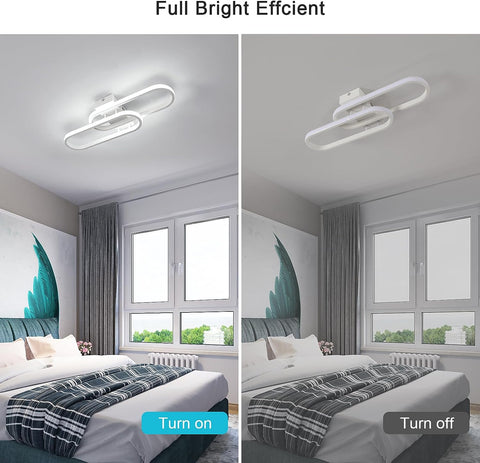 LED-Deckenleuchte 32 W 3600 lm, moderne Deckenleuchte, Acryl-Deckenleuchte für Wohnzimmer, Schlafzimmer, Küche, Badezimmer, Flur, Balkon, 50 cm (weiß), kaltweißes Licht 6500 K 