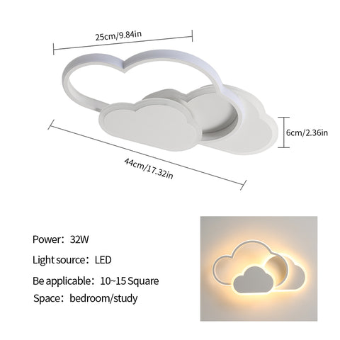 LED-Deckenleuchte, Heimdekor-Deckenbeleuchtung, 36 W weißer Acryl-Kronleuchter, Wolkenform-Deckenlampe für Schlafzimmer, Wohnzimmer, Esszimmer, 3000 K warmes Licht