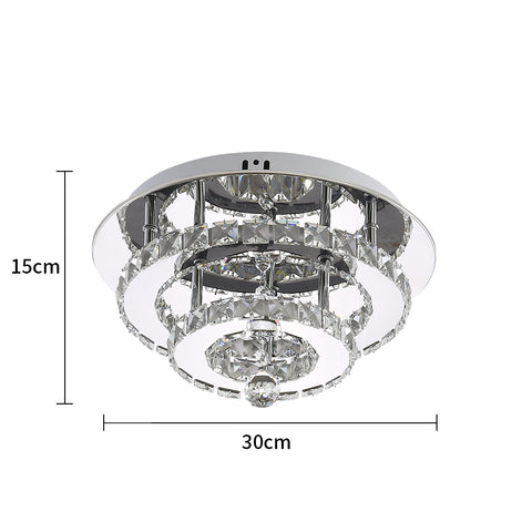 Kristall-Kronleuchter, 30 W, moderne LED-Kristall-Deckenleuchte, Deckenleuchte, Kristall-Deckenleuchte für Wohnzimmer, Esszimmer, Badezimmer, Schlafzimmer, Küche, Flur