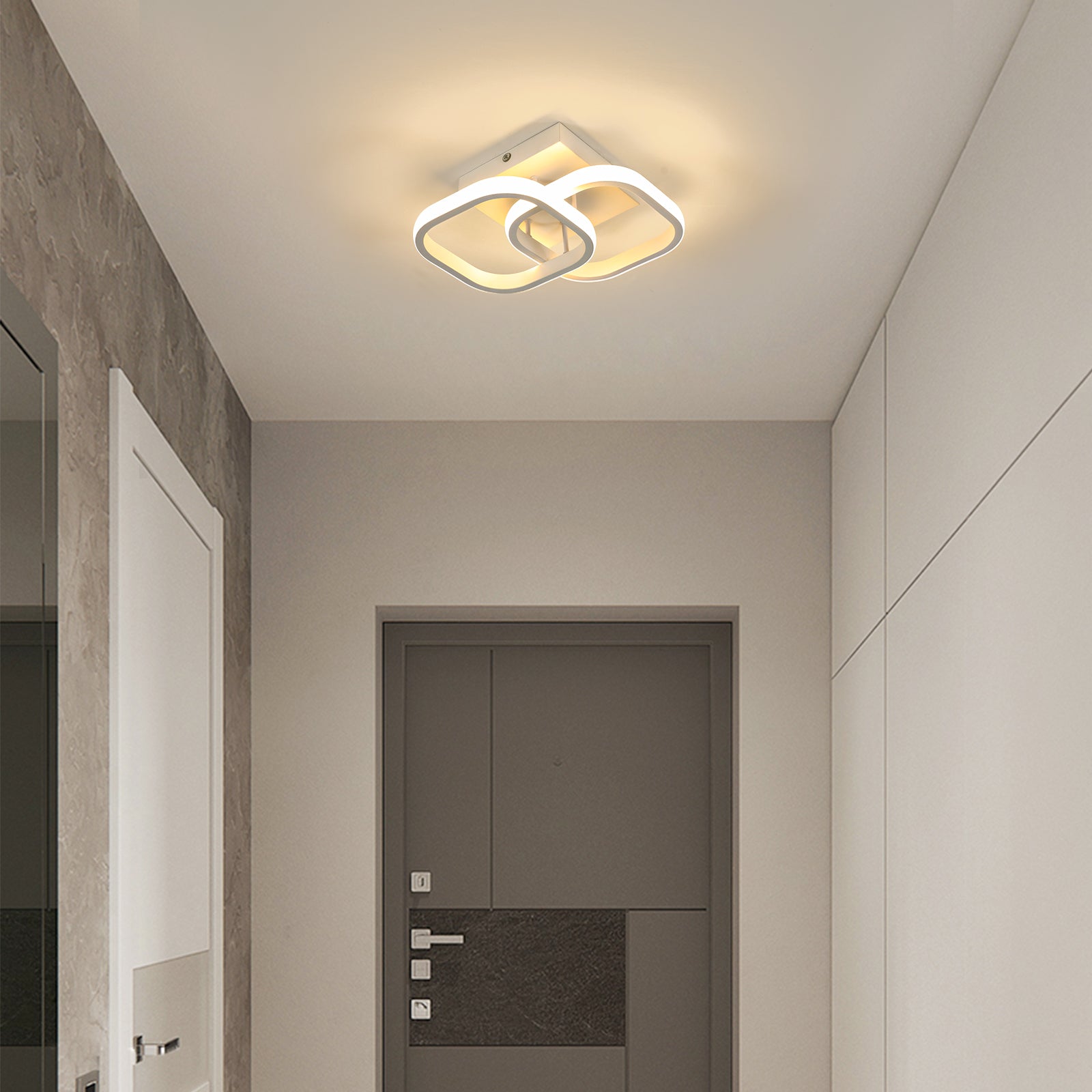 Plafonnier LED en aluminium, Avec induction blanc 19W