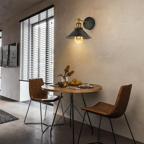 Wandleuchte für den Innenbereich, 2 Stück, Vintage-Wandleuchte mit E27-Sockel für Schlafzimmer, Restaurant, Flur, Café, Bar, Schwarz 