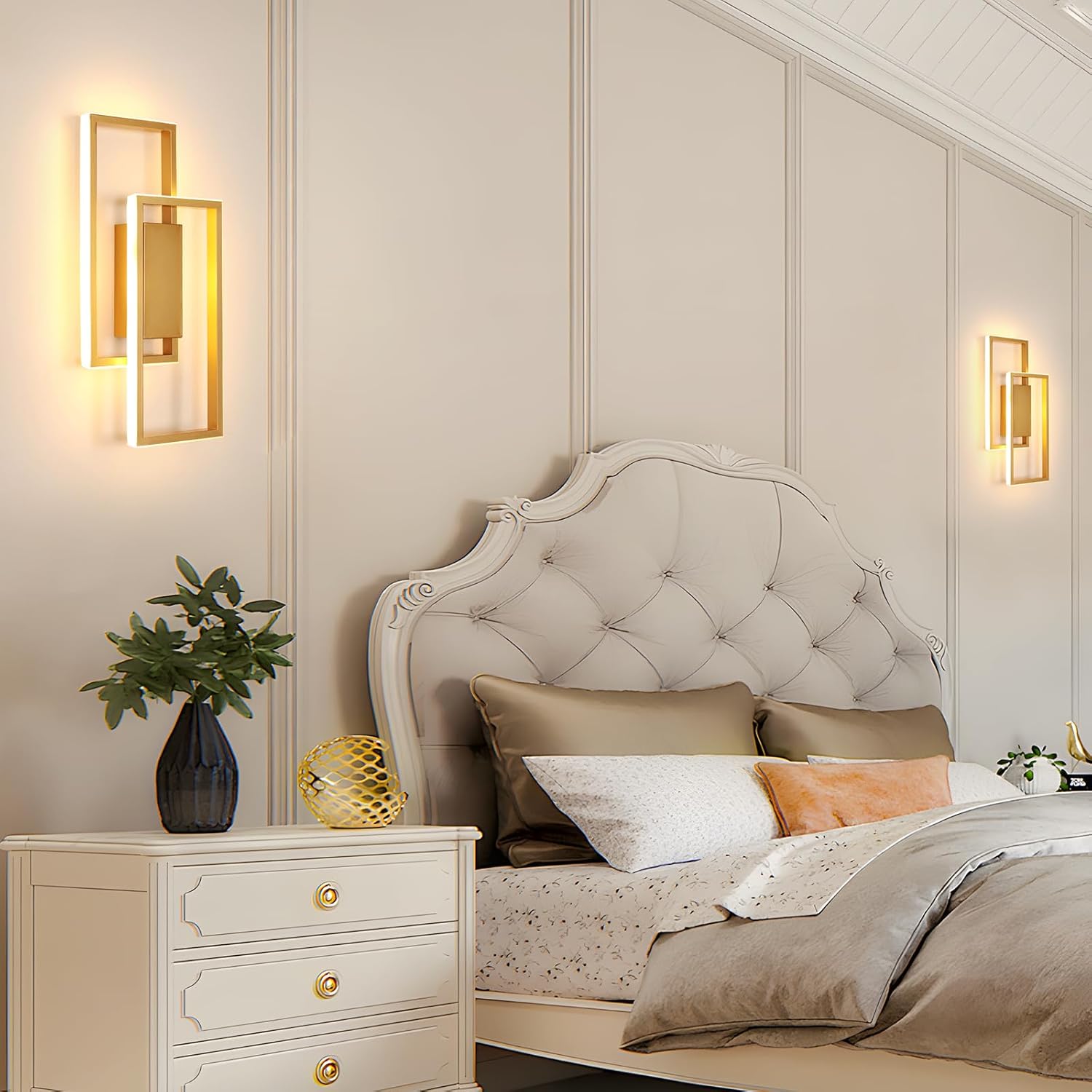 LED-Wandleuchte Gold Kreuzform 28W