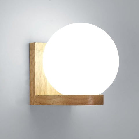 Wandleuchte Holz & Glas – E27 Modern