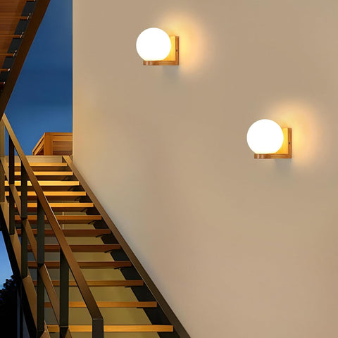 Wandleuchte Holz & Glas – E27 Modern