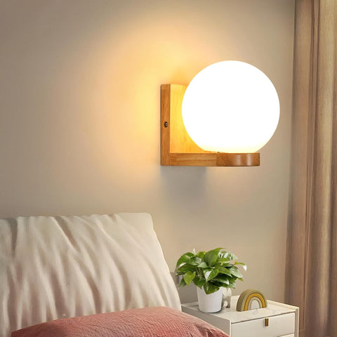 Wandleuchte Holz & Glas – E27 Modern