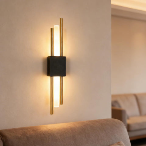LED Wandleuchte Innen Schwarz Gold 40CM 10W 3000K Warmweiß