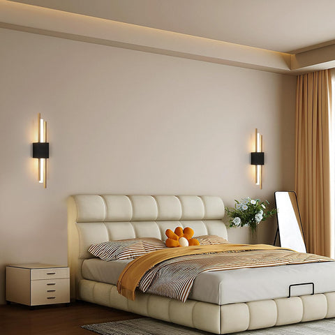 LED Wandleuchte Innen Schwarz Gold 40CM 10W 3000K Warmweiß
