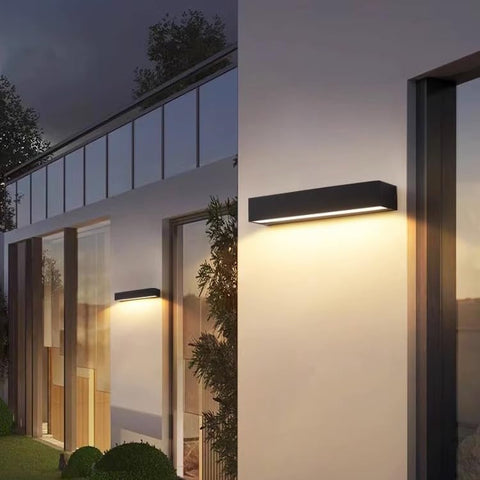 Moderne LED Außenwandleuchte 16W Schwarz IP65 3000K