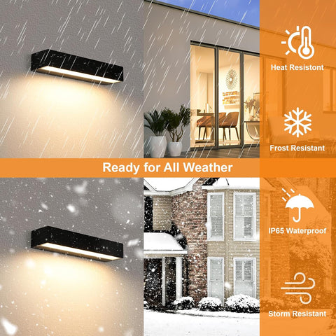 Moderne LED Außenwandleuchte 16W Schwarz IP65 3000K