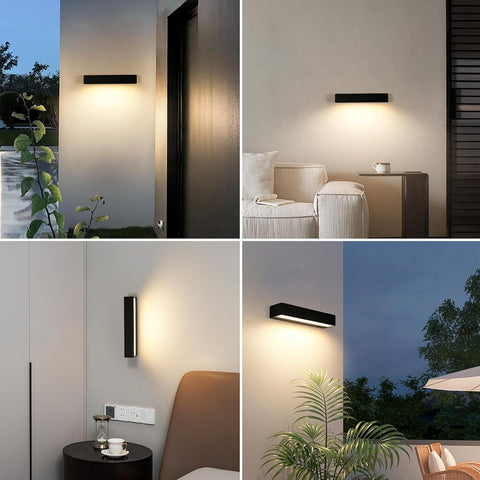 Moderne LED Außenwandleuchte 16W Schwarz IP65 3000K