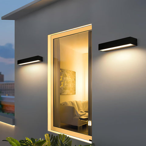 Moderne LED Außenwandleuchte 16W Schwarz IP65 3000K