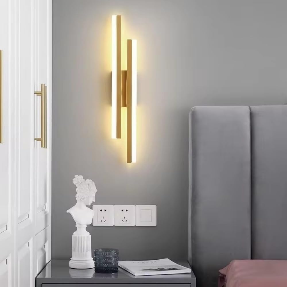 Moderne LED-Wandleuchte Gold – Lineares Design