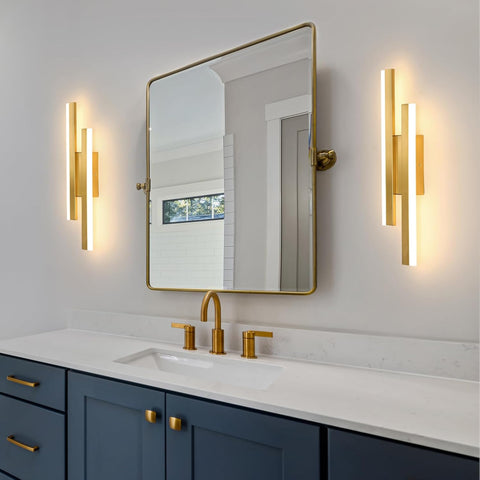 Moderne LED-Wandleuchte Gold – Lineares Design