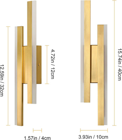 Moderne LED-Wandleuchte Gold – Lineares Design