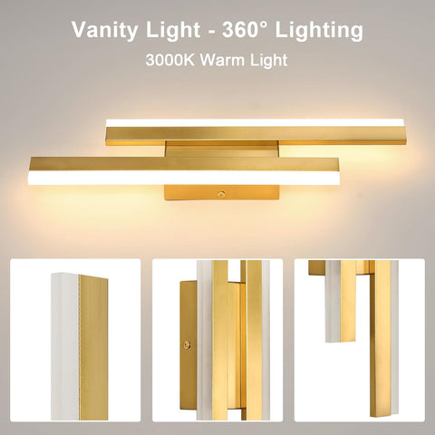 Moderne LED-Wandleuchte Gold – Lineares Design
