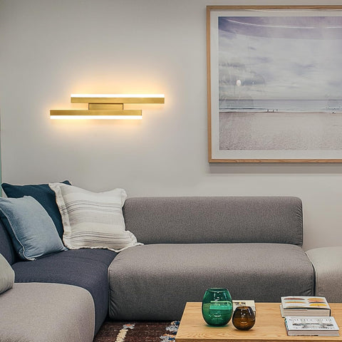 Moderne LED-Wandleuchte Gold – Lineares Design