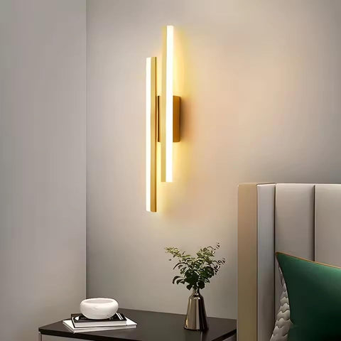 Moderne LED-Wandleuchte Gold – Lineares Design