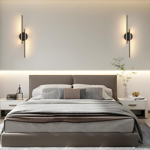 Moderne LED Wandleuchte Schwarz 24W