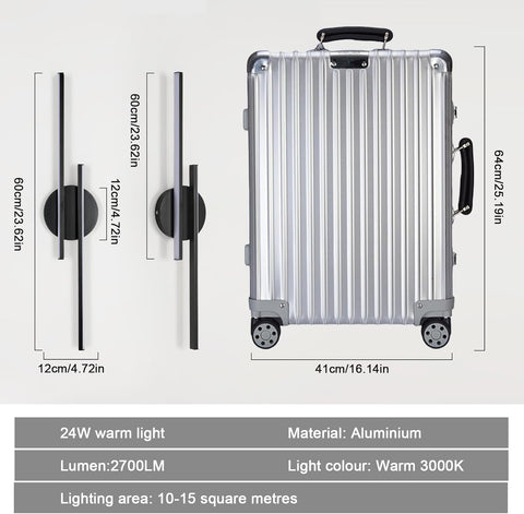 Moderne LED Wandleuchte Schwarz 24W