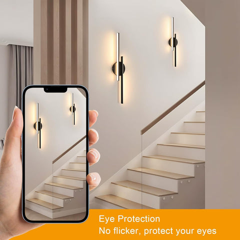 Moderne LED Wandleuchte Schwarz 24W