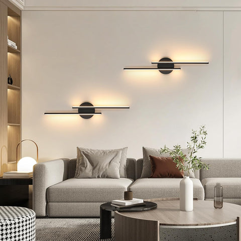 Moderne LED Wandleuchte Schwarz 24W