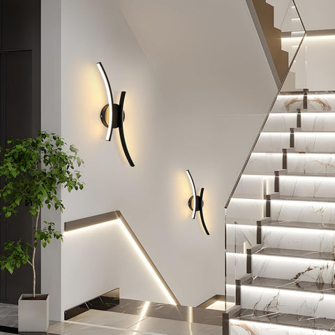 Moderne LED Wandleuchte 20W 2250LM Schwarz