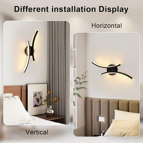 Moderne LED Wandleuchte 20W 2250LM Schwarz