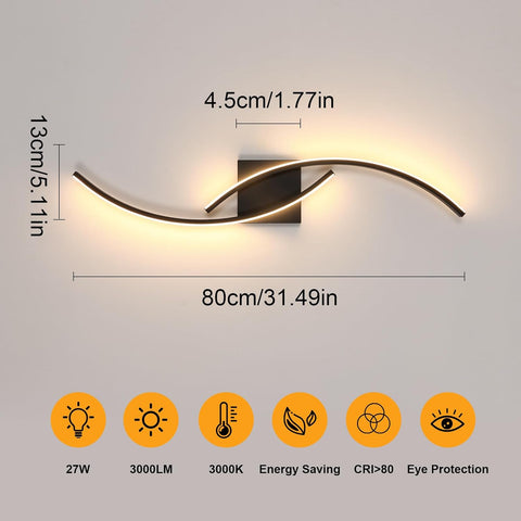 Kreative LED-Wandlampe Innen 27W Schwarz