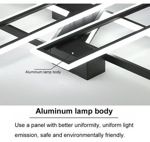 Moderne LED-Deckenleuchte, kaltweißes Licht, 6000 K, für Wohnzimmer, Schlafzimmer, Küche, Zuhause, 72 W