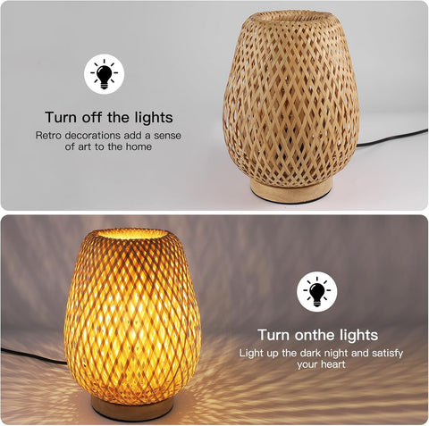 Bambus Tischlampe E27