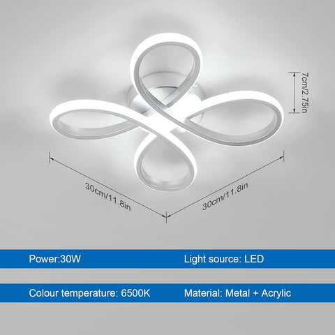 LED-Deckenleuchte 30W Blumenform Silber