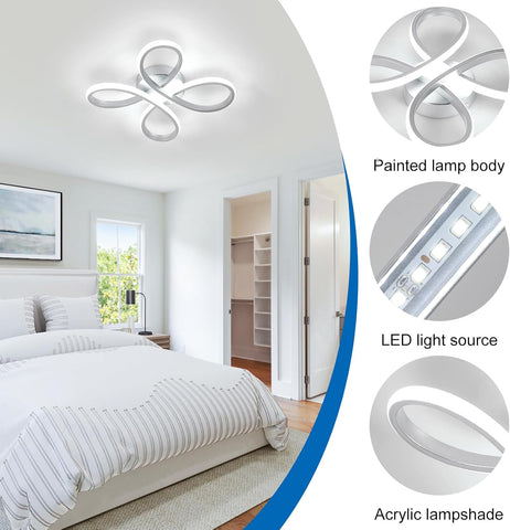 LED-Deckenleuchte 30W Blumenform Silber