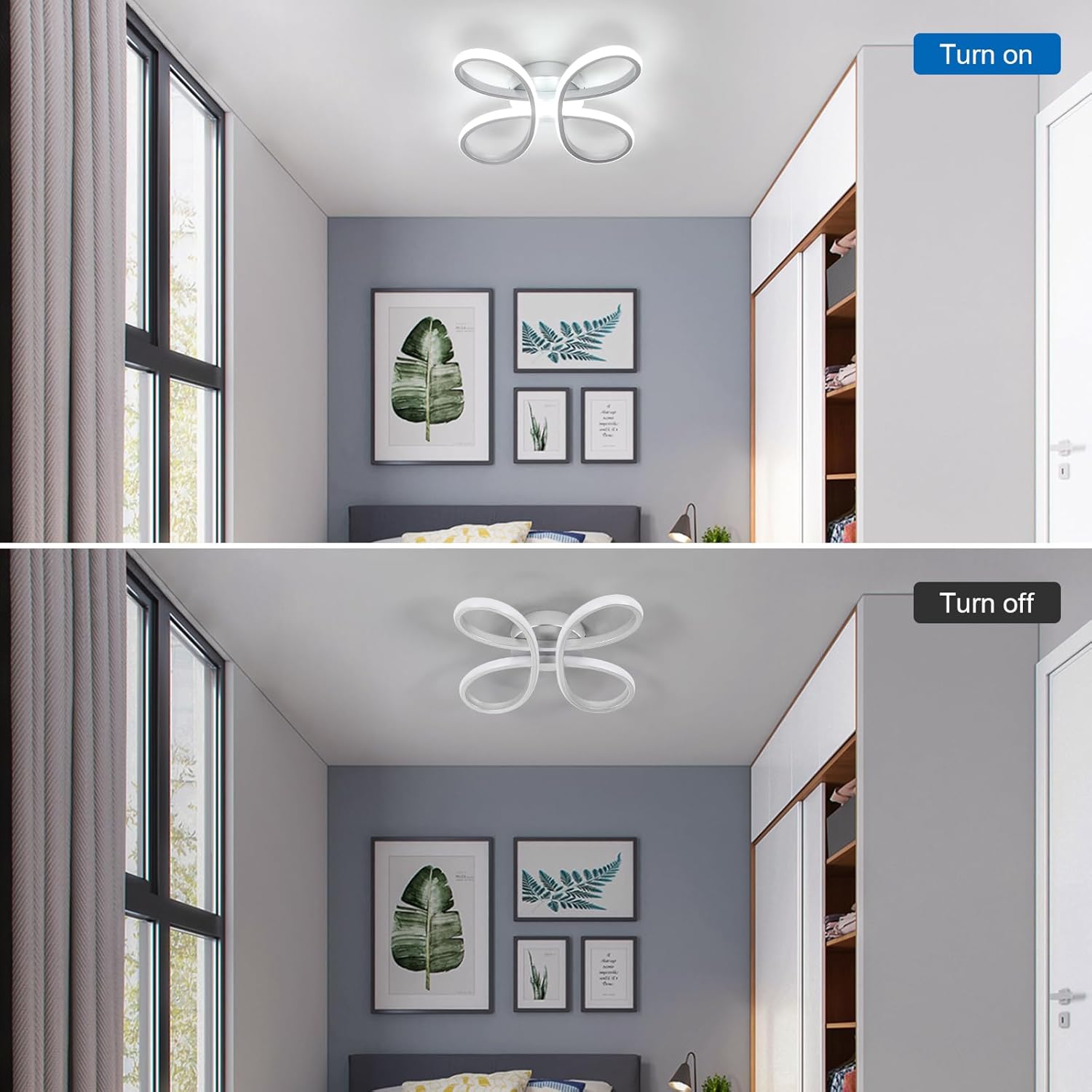 LED-Deckenleuchte 30W Blumenform Silber