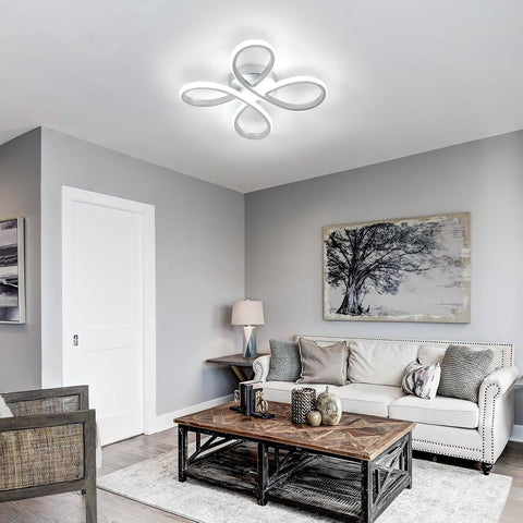 LED-Deckenleuchte 30W Blumenform Silber