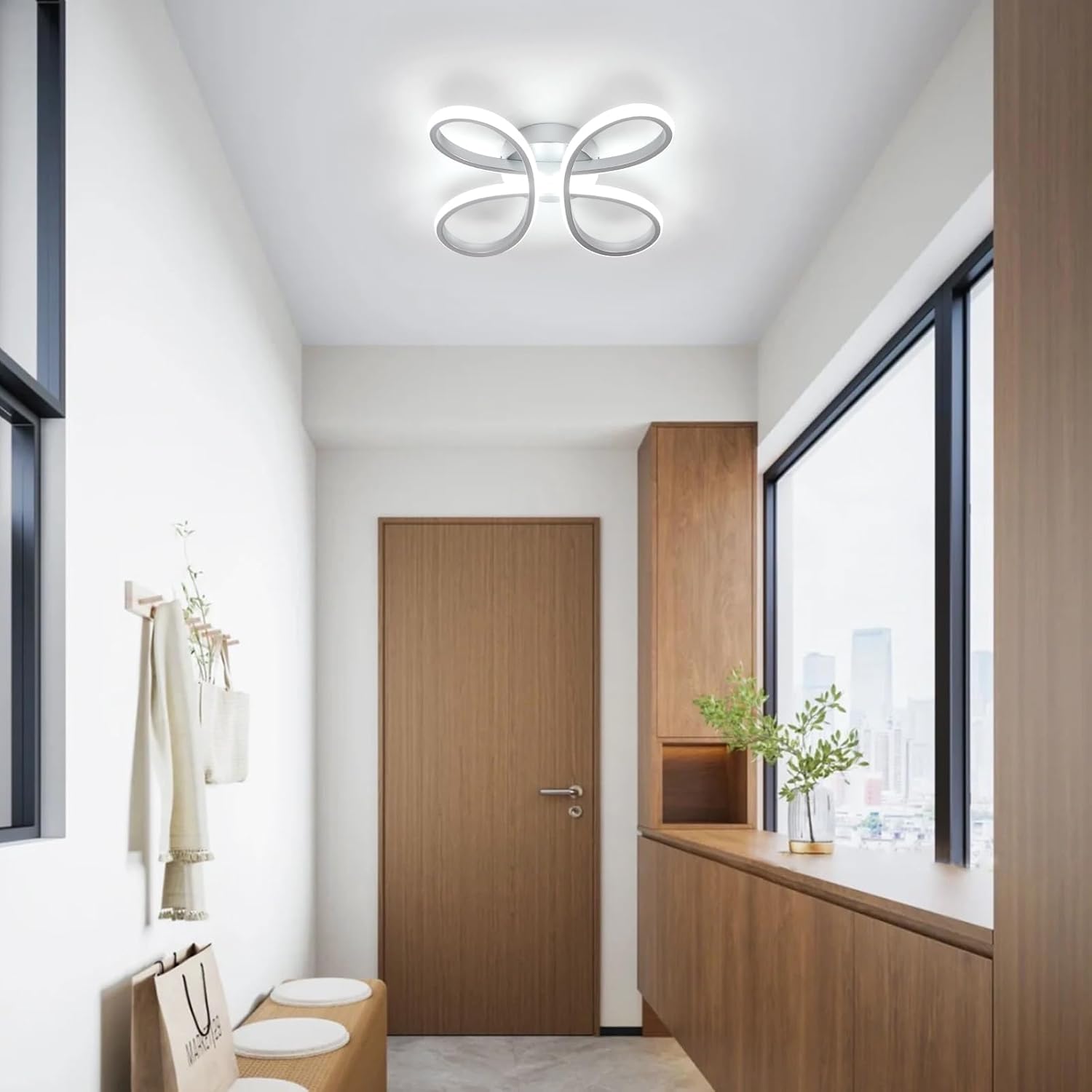 LED-Deckenleuchte 30W Blumenform Silber