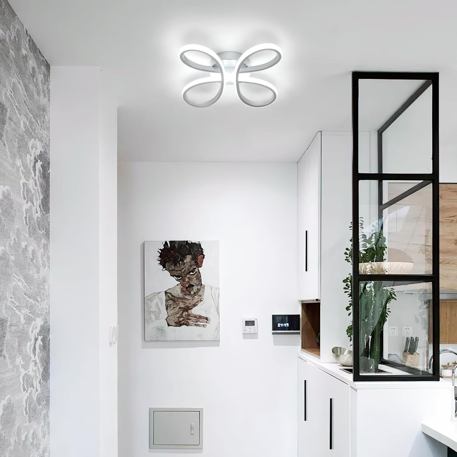 LED-Deckenleuchte 30W Blumenform Silber